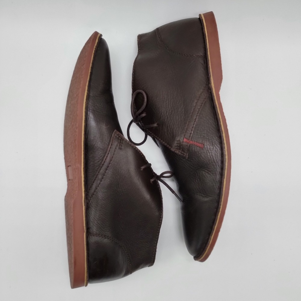 Italian Designed Vito Rossi Men's Dark Brown Leather Chukka Boots Size 11 - Picture 7 of 9